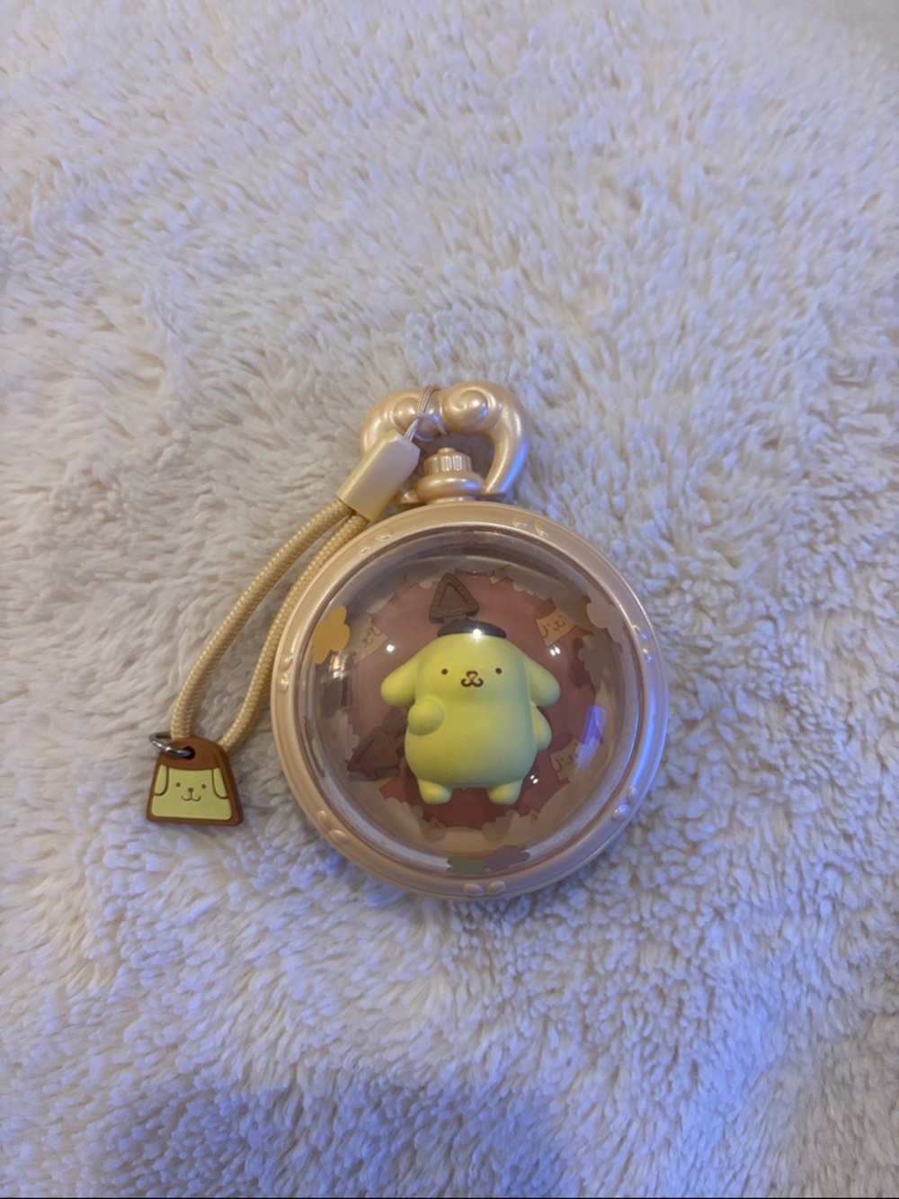 Sanrio Pompompurin Dome Bag Charm in Pale Yellow and Cream